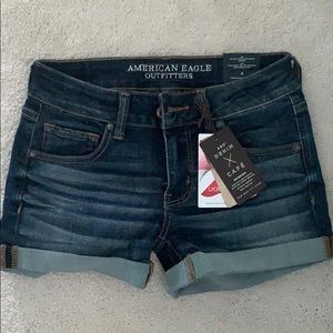 American eagle dark wash denim shorts